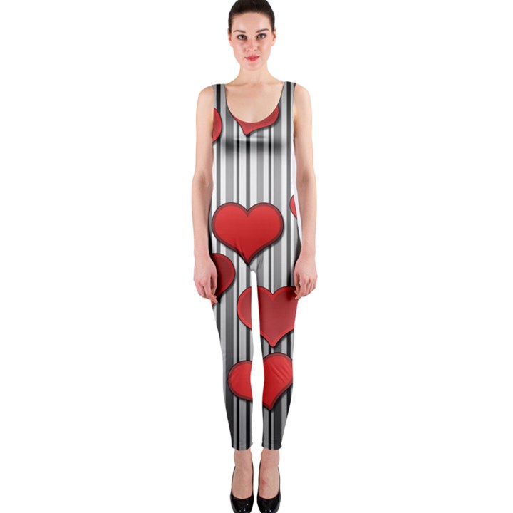 Valentines day pattern OnePiece Catsuit