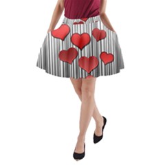 Valentines Day Pattern A-line Pocket Skirt by Valentinaart