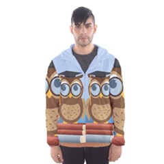 Read Owl Book Owl Glasses Read Hooded Wind Breaker (men) by Nexatart