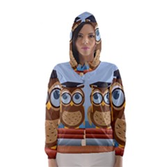 Read Owl Book Owl Glasses Read Hooded Wind Breaker (women) by Nexatart