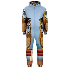 Read Owl Book Owl Glasses Read Hooded Jumpsuit (men)  by Nexatart