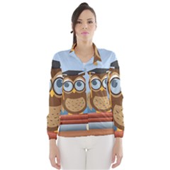 Read Owl Book Owl Glasses Read Wind Breaker (women) by Nexatart