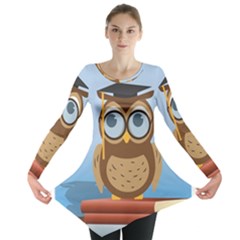 Read Owl Book Owl Glasses Read Long Sleeve Tunic  by Nexatart