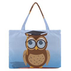 Read Owl Book Owl Glasses Read Medium Zipper Tote Bag by Nexatart