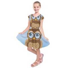 Read Owl Book Owl Glasses Read Kids  Short Sleeve Dress