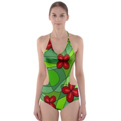 Flowers Cut-out One Piece Swimsuit by Valentinaart