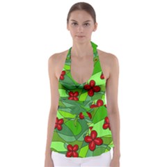 Flowers Babydoll Tankini Top