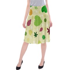 Leaves Pattern Midi Beach Skirt