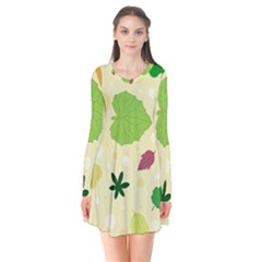 Leaves Pattern Flare Dress