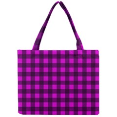 Magenta And Black Plaid Pattern Mini Tote Bag by Valentinaart