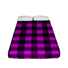 Magenta And Black Plaid Pattern Fitted Sheet (full/ Double Size) by Valentinaart