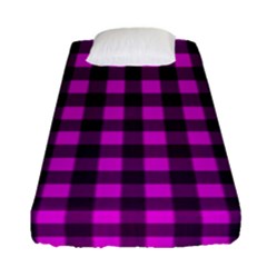 Magenta And Black Plaid Pattern Fitted Sheet (single Size) by Valentinaart