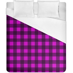 Magenta And Black Plaid Pattern Duvet Cover (california King Size)