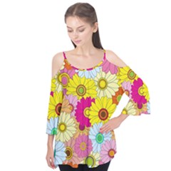 Floral Background Flutter Tees