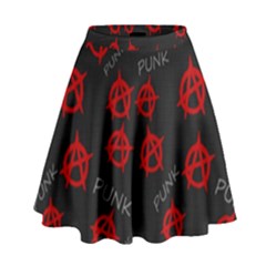 Anarchy Pattern High Waist Skirt by Valentinaart