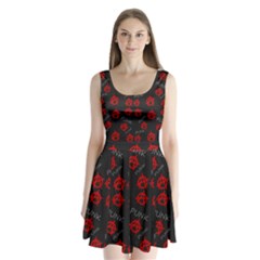 Anarchy Pattern Split Back Mini Dress 