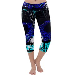 Blue Eye Capri Yoga Leggings by Valentinaart