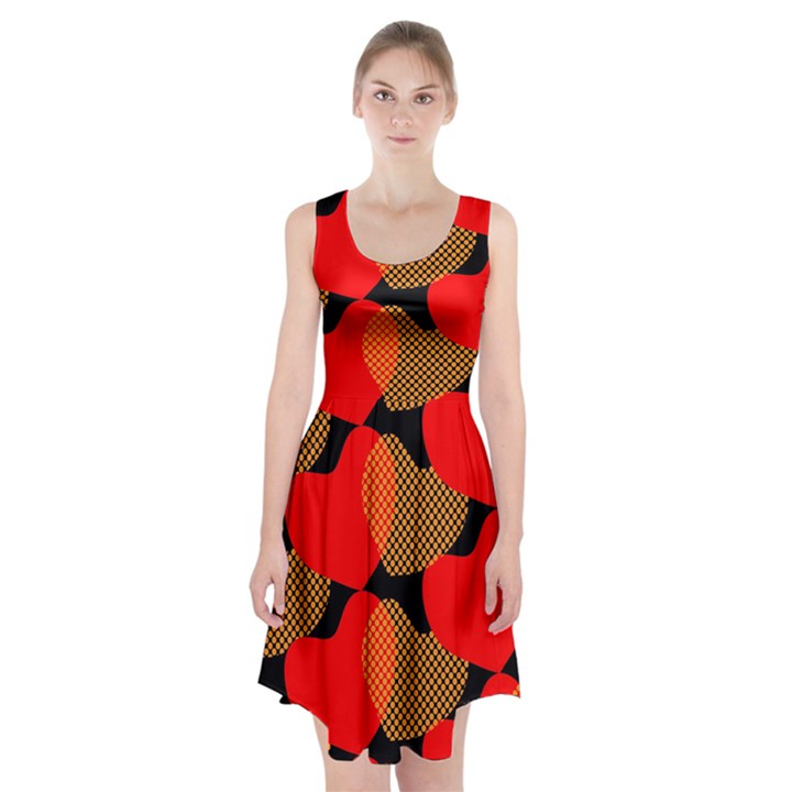 Heart Pattern Racerback Midi Dress