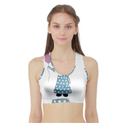 Valentines Day Girl Sports Bra With Border by Valentinaart