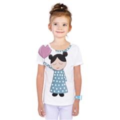 Valentines Day Girl Kids  One Piece Tee