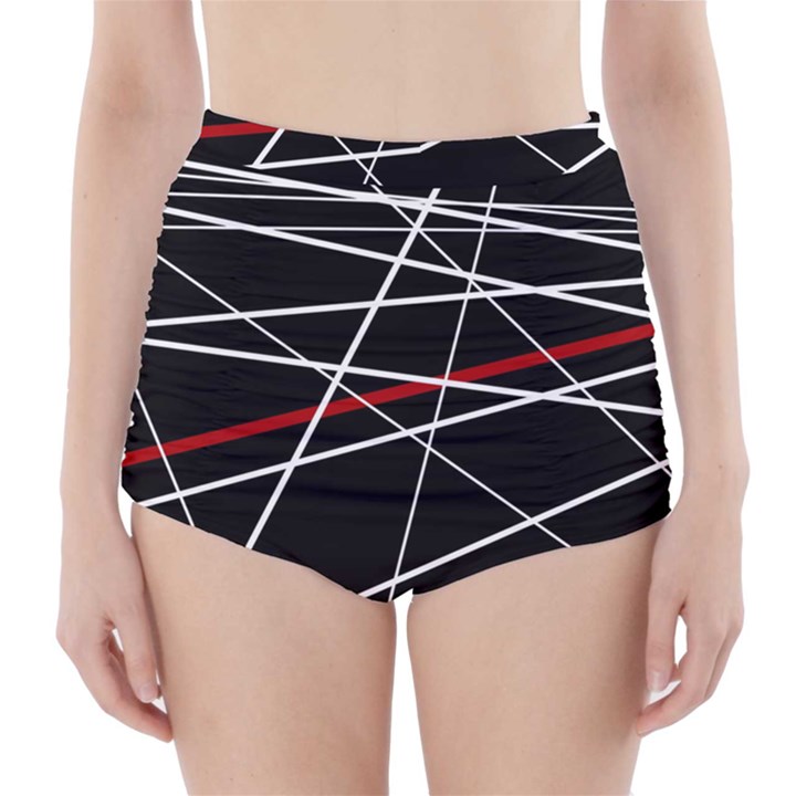 Lines High-Waisted Bikini Bottoms