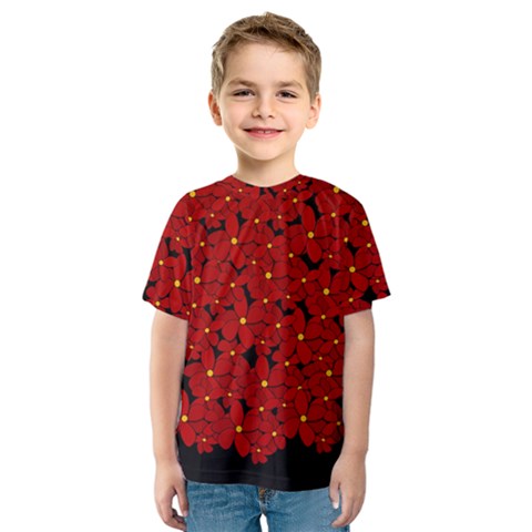 Red Bouquet  Kids  Sport Mesh Tee by Valentinaart