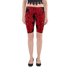 Red Bouquet  Yoga Cropped Leggings by Valentinaart