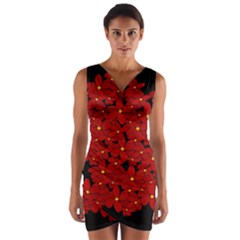 Red Bouquet  Wrap Front Bodycon Dress by Valentinaart