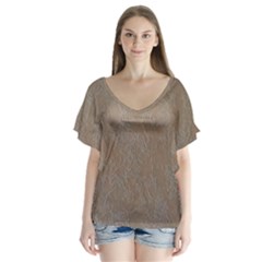 Artexwirl V-neck Flutter Sleeve Top