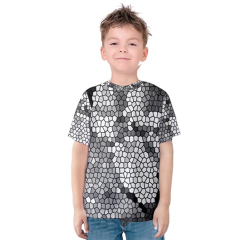 Mosaic Stones Glass Pattern Kids  Cotton Tee by Nexatart