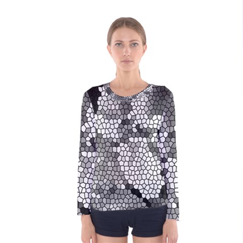 Mosaic Stones Glass Pattern Women s Long Sleeve Tee by Nexatart