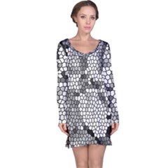 Mosaic Stones Glass Pattern Long Sleeve Nightdress by Nexatart