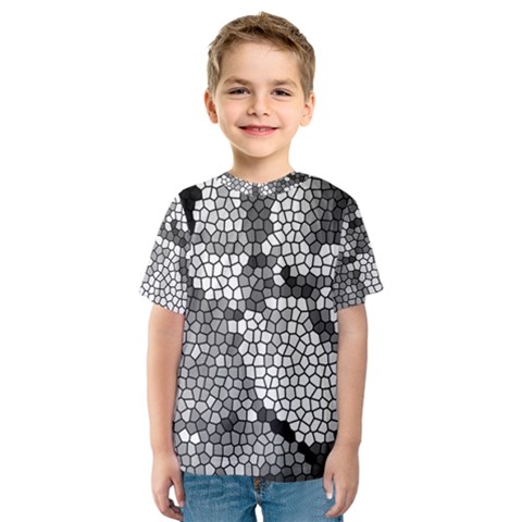 Mosaic Stones Glass Pattern Kids  Sport Mesh Tee by Nexatart