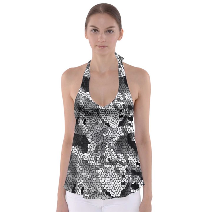 Mosaic Stones Glass Pattern Babydoll Tankini Top