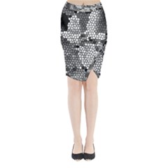 Mosaic Stones Glass Pattern Midi Wrap Pencil Skirt by Nexatart