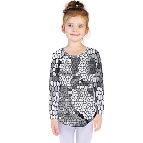 Mosaic Stones Glass Pattern Kids  Long Sleeve Tee by Nexatart