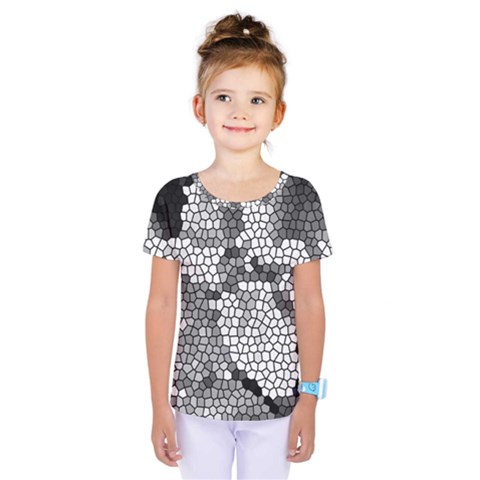 Mosaic Stones Glass Pattern Kids  One Piece Tee by Nexatart