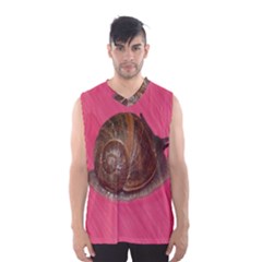 Snail Pink Background Men s Basketball Tank Top by Nexatart