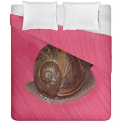 Snail Pink Background Duvet Cover Double Side (california King Size)