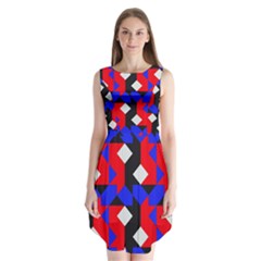 Pattern Abstract Artwork Sleeveless Chiffon Dress  