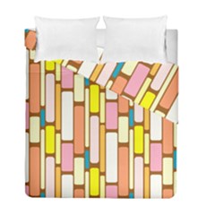 Retro Blocks Duvet Cover Double Side (full/ Double Size)