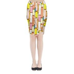 Retro Blocks Midi Wrap Pencil Skirt