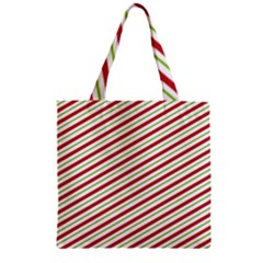 Stripes Zipper Grocery Tote Bag