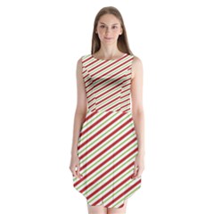 Stripes Sleeveless Chiffon Dress  