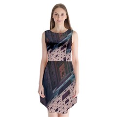 Industry Fractals Geometry Graphic Sleeveless Chiffon Dress  