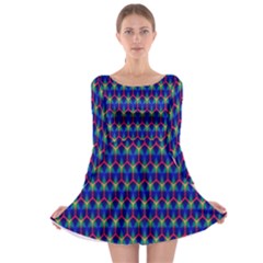 Honeycomb Fractal Art Long Sleeve Skater Dress by Nexatart