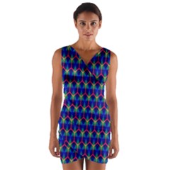 Honeycomb Fractal Art Wrap Front Bodycon Dress