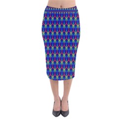 Honeycomb Fractal Art Velvet Midi Pencil Skirt