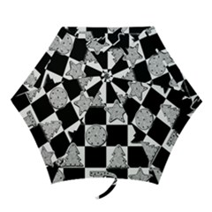 Xmas Checker Mini Folding Umbrellas by Nexatart