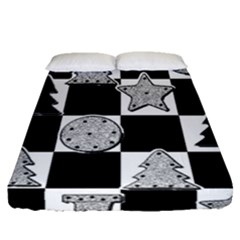 Xmas Checker Fitted Sheet (queen Size)